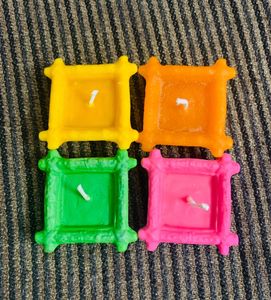 Set of 4 Colorful Square Candles