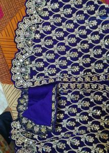 Embellished purple Peplum Top Indo Western dress
