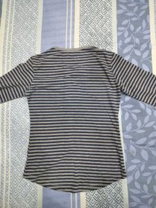 Striped Lace-Up Top