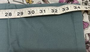 Casual Teal Green Pants adjustable waist
