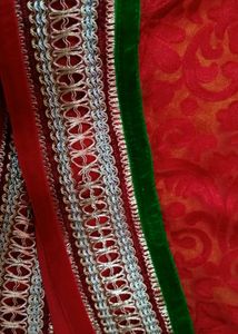 Vibrant Yellow &amp; Red Saree with Blouse
