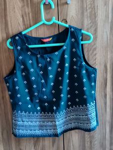 Stylish Teal Printed kurta top
