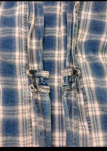Blue Plaid Button-Up Shirt