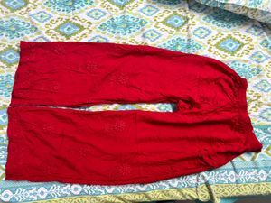Red Embroidered Kurta