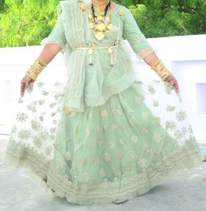 Mint Green Embroidered Lehenga