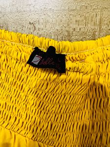 Yellow Stylish Dress With Frills