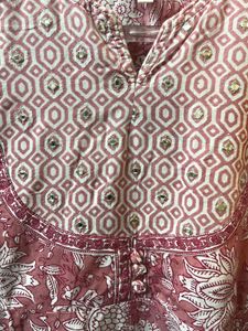 Pink Floral Print Kurta
