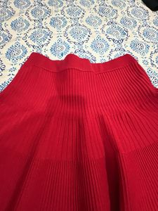 Savana Red Knit A-Line Skirt