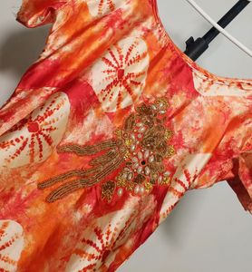 Silky Satin Partywear Dress For Women