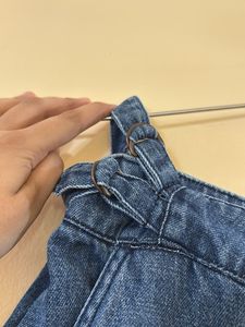 High-Waisted Denim Pants with Belt Detail