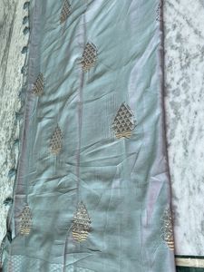 Elegant Grey Embroidered saree