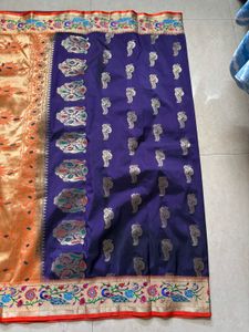 Elegant Dark Purple Silk Saree