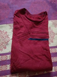 3xl Maroon Striped T-Shirt