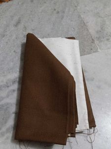 Beautiful Brown &amp; Cream Dress Material