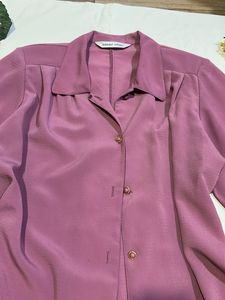 Elegant Pink Button-Up Blouse