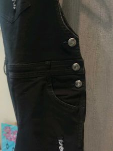 Black Denim Dungrees