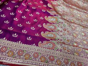 Banarsi Katan Silk Mina Fari Pallu Border