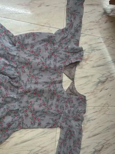 Floral Print Sheer Kurti