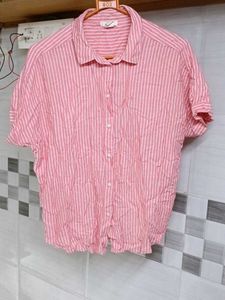 Striped Pink Button-Up Shirt