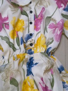 Floral Print Button-Up Dress