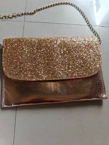 Sparkly Rose Gold Clutch Bag