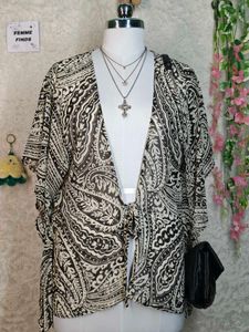 Bohemian Paisley Print Kimono Top