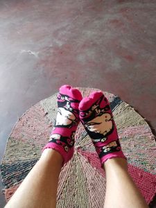 used Cute Pink Cartoon Socks