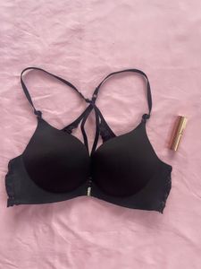 Elegant Black Lace Trim Bra