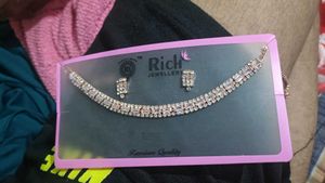 Elegant CZ Choker Necklace & Earring Set