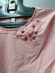 Chic Pink Flutter Sleeve Tie-Front Top