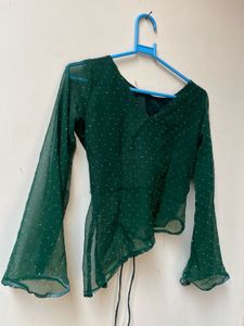 Stunning Green Embellished kurti