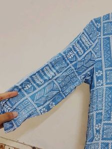 Boho Print Blue Kurta Top for women