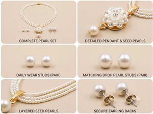 Elegant Pearl Necklace and Earring Set
