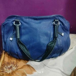 Dubai leather Stylish Blue Handbag with Tassel Det