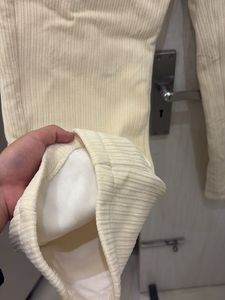 winter long cream trousers