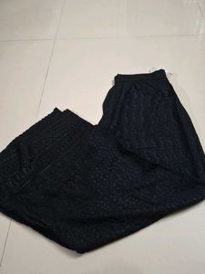 Elegant Black Embroidered Palazzos