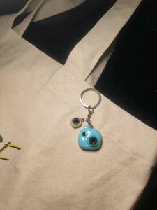 Handmade Camera heart keychain 🩵💙🖤
