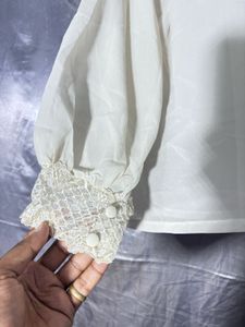 Cream Lace Trimmed top upper