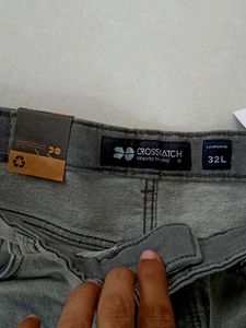 CROSSHATCH Men's Grey Denim Jeans