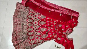 Stunning Embroidered Silk pink lehnga