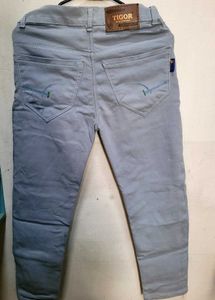 Grey Printed Jeans