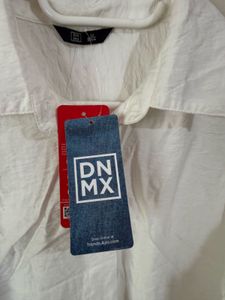 White Dnmx Shirt with Tie Detail
