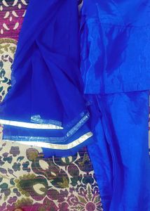 Blue Colour Dress White Sequence Work
