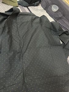 Men's Dark Grey Polka Dot Shirt