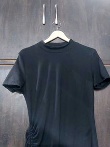 Chic Black Ruched Dress