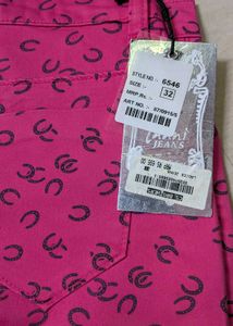 Pink Patterned Jeans - New with Tag
