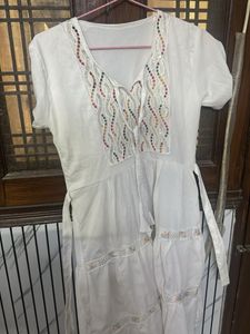 Elegant White Embroidered Gown