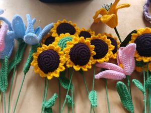 Handmade Crocheted Flowers-28 nos