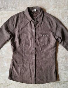 Mushroom Brown Suede-Finish Shirt/Jacket