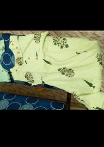 Green Types Two Cotton Kurti, Selling Bz Size Issu